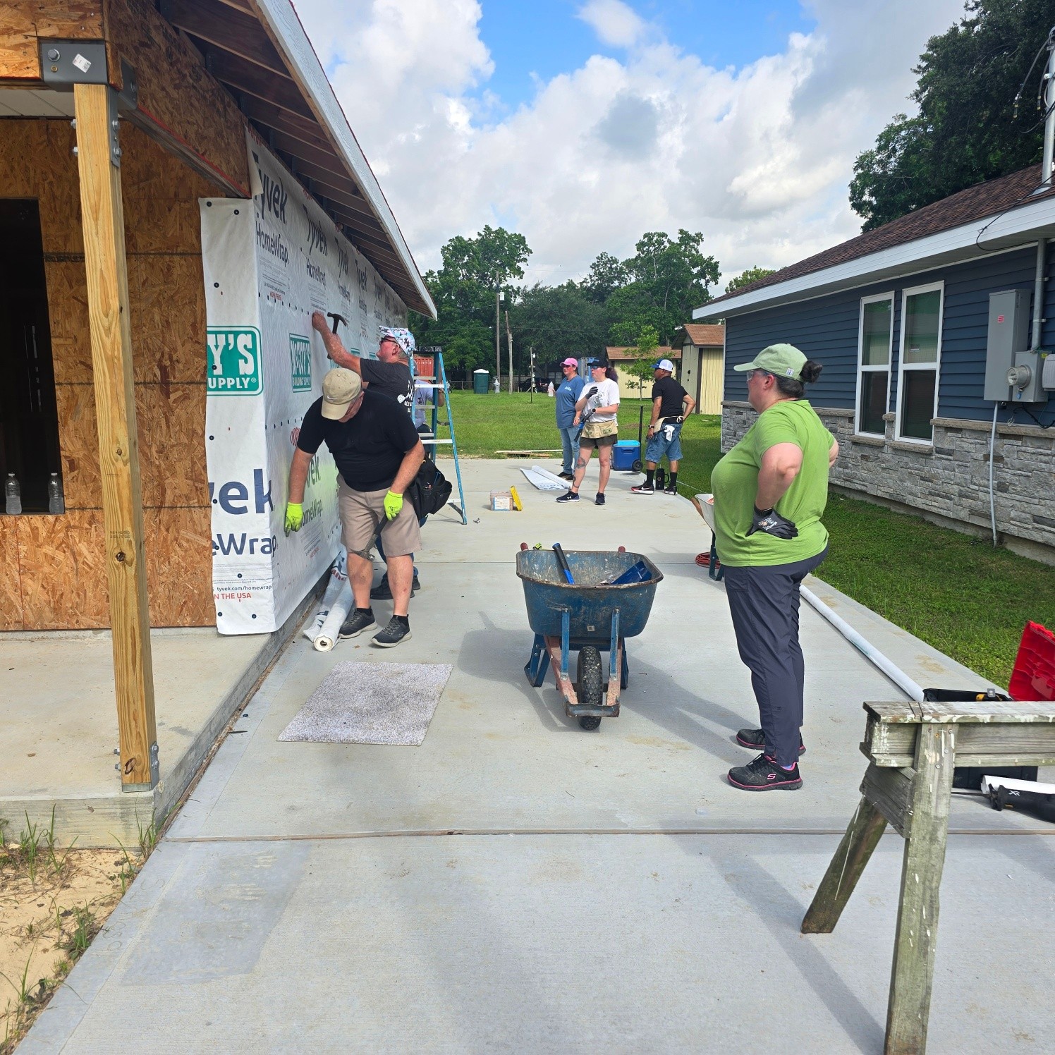 It was a great day serving with the Friends from Blue Tide at Baytown Habitat for Humanity! We were finally able to get started on this home after several weather delays.
Our volunteer team made great progress installing the house wrap, helping prepare the home for the next phase of construction. We also tackled some much-needed yard work around the property to keep the site safe and ready for continued work.
A huge thank you to everyone from Friends from Blue Tide who gave their time and energy to help a local family move one step closer to homeownership. We truly appreciate your willingness to serve our community!
#BaytownHabitatForHumanity #FriendsFromBlueTide #Community #Volunteer #BuildingHope #BuildingHomes #BaytownTexas
