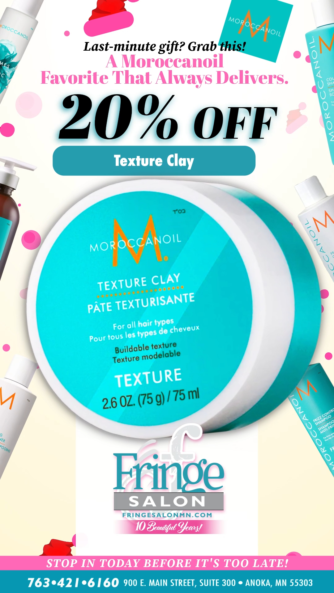 Still shopping? This one adds edge.
A matte finish clay that gives definition and hold without stiffness.
Perfect for short styles and lived-in looks.
In store only. While supplies last.