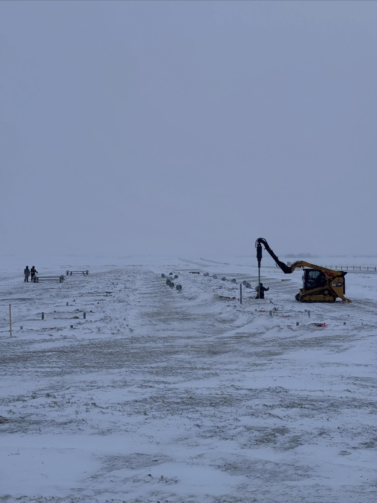 Nothing but a cold memory! 500 piles for a large solar array in central AB. Nothing like the wind blowing and not a tree in site in the dead of winter. #solar #screwpiles #screwpilefoundation #solarfoundation #helicalpiles