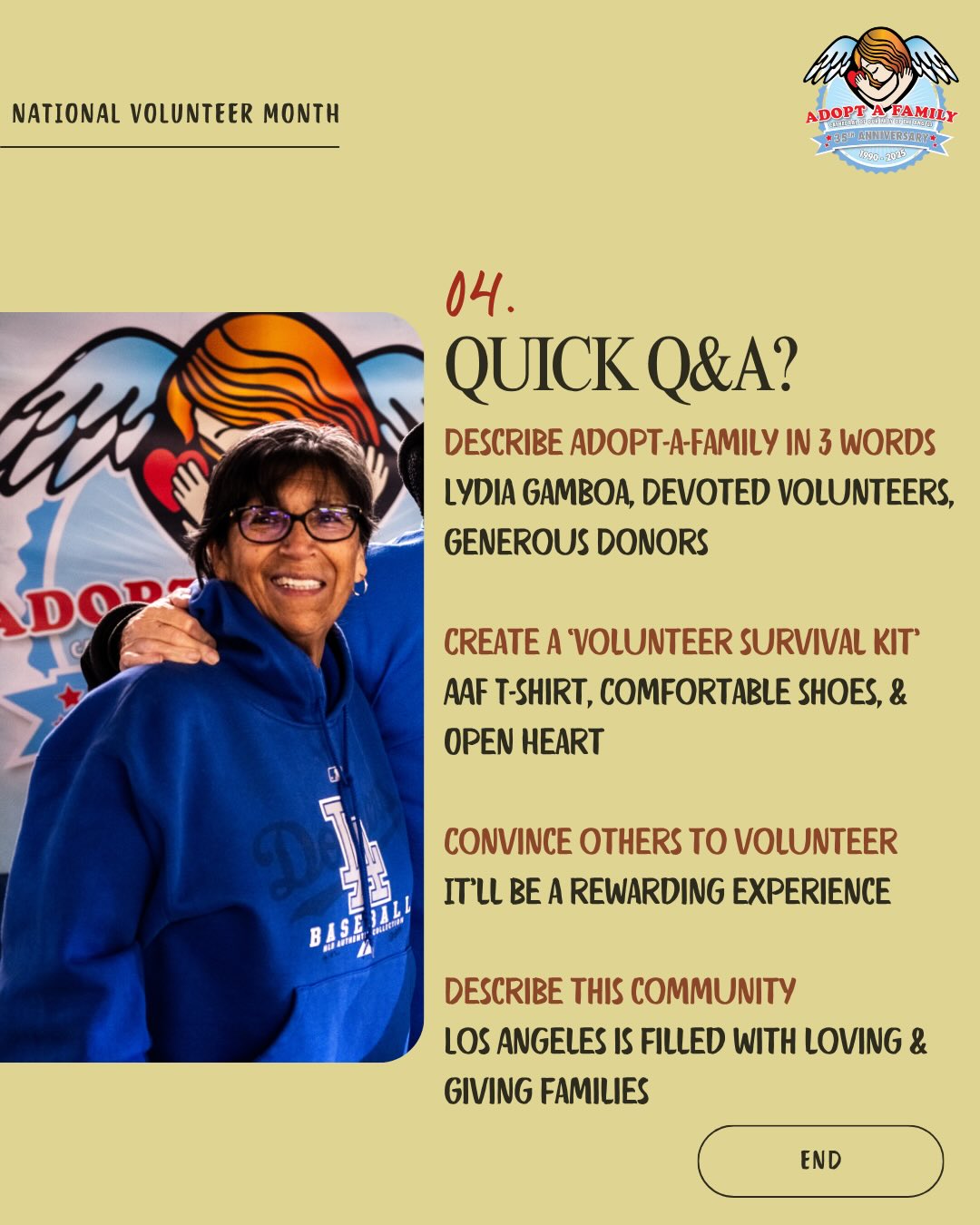 Meet our Christmas Angel: Perla Barajas!
Perhaps Perla has interviewed your family & gotten your wish list or maybe you’ve joined Perla and other volunteers at our centers/parishes. Since 2015 - she has been part of our program & has helped connect us with the LA County General Hospital! We thank Perla for her commitment to uplifting our community. Swipe to see what’s her special AAF anecdote.
#MeetOurVolunteer #AdoptAFamily #NationalVolunteerMonth #VolunteerAppreciation #ChristmasAngels