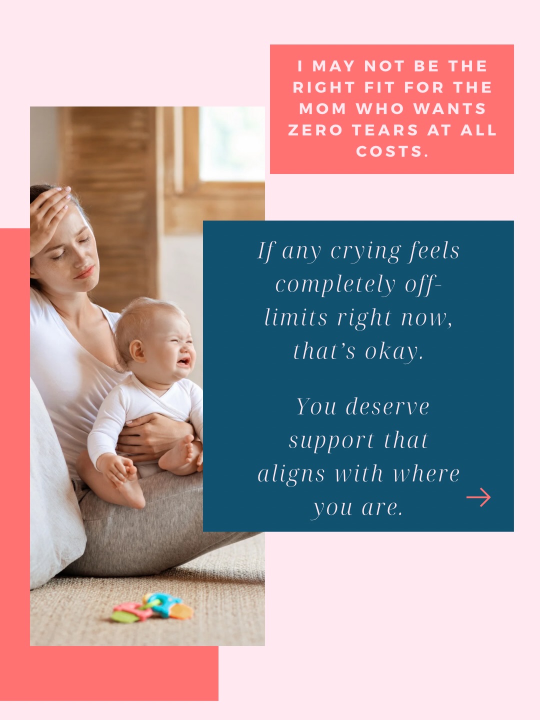 Here’s Who I’m Really Here For…
Exhausted moms who are ready for a change.
Not every family is the right fit for sleep coaching—and honestly, that’s a good thing.
The families who get the best results are the ones who are truly ready for change, open to support, and committed to following through.
If you’re exhausted, overwhelmed, and know your baby is capable of better sleep… I’m here for you.
If you’re not ready yet? That’s okay too. There’s no pressure and no judgment.
Timing matters. Readiness matters. Alignment matters.
When you’re ready, I’ll be here 💛
Comment SLEEP if you’re ready to get your nights back.