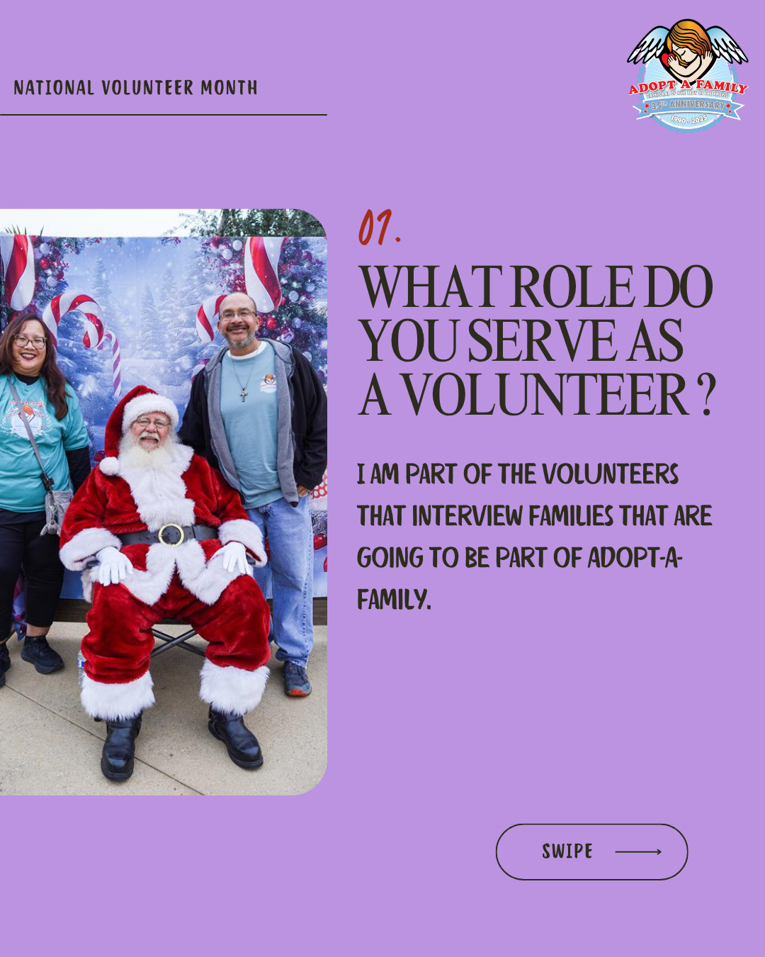 Meet our Christmas Angel: Hector!
Hector is another of our AAF Angels that helps during the interview process. He's been part of our volunteer group for 10 years! Swipe to see what’s his special AAF anecdote is (Hint: His daughter helped a little boy during delivery day)
#MeetOurVolunteer #AdoptAFamily #NationalVolunteerMonth #VolunteerAppreciation #ChristmasAngels