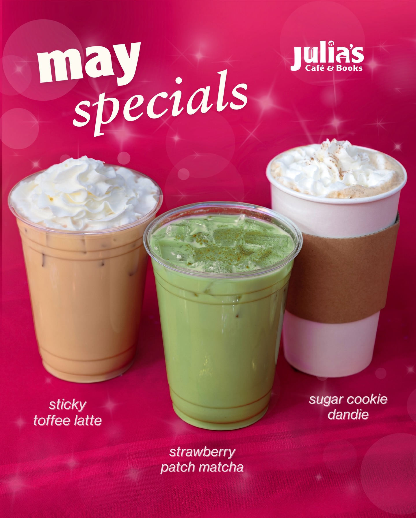 May Specials are serving a little nostalgia 💖☕️✨ We brought back some iconic favorites you know and love:
🍮Sticky Toffee Latte: rich date and buttery toffee swirled together with house made vanilla and espresso for the coziest, dessert-like sip
🍓Strawberry Patch Matcha: juicy fresh strawberry meets earthy matcha for a bright, creamy, spring-in-a-cup moment
🍪Sugar Cookie Dandie: sweet, nostalgic, and a little indulgent with our homemade vanilla and almond syrups
Come grab your favorites while they’re having their comeback 💗
#charlottenc #cltcoffee #cltcafe #coffeeshop #charlottecoffee