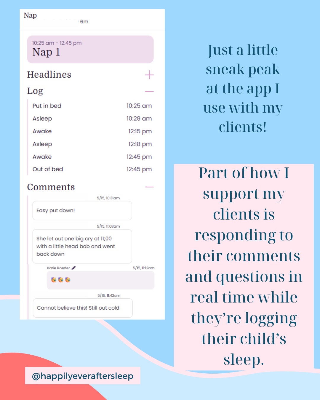Day in the Life at Happily Ever After Sleep
6:30 AM: Just getting home from work! ☀️
Did you know I’m also a Postpartum Doula? Most nights I’m working overnight with newborns, helping parents get more sleep. 😴
I also spend some time from 6:30-8:00 AM checking sleep logs first thing in the morning to see how all of my babies slept!
8:15 AM: Dropping off my youngest to school. My oldest is in Middle School so she is already at school by this time! 🏫
9:00-10:00 AM: My dedicated me time at the gym. I love boxing and it keeps my sane! I go 4-5x a week! 🥊
10:30 AM: Ready to tackle my day. I check in with clients, look at sleep logs and take new client calls. I also spend some time on social media and send out emails. 💻
3:30 PM: Both of my kids are home from school. I unpack their lunch boxes and help with homework then figure out what’s for dinner! 🍲
6:00 PM: Relaxing in my big comfy chair with a book after dinner and before bedtime. 📕
I love seeing all the notifications that my babies are going to sleep! 😴
8:00 PM: My girls are both in bed by 8:00 PM every night! I make sure to tuck them in before I go to work. I’m a little more lenient on non school nights, but I know they need their sleep! 🌙
I hope you enjoyed this sneak peek into my day to day!
Want more helpful tips on baby & toddler sleep? Follow me @happilyeveraftersleep