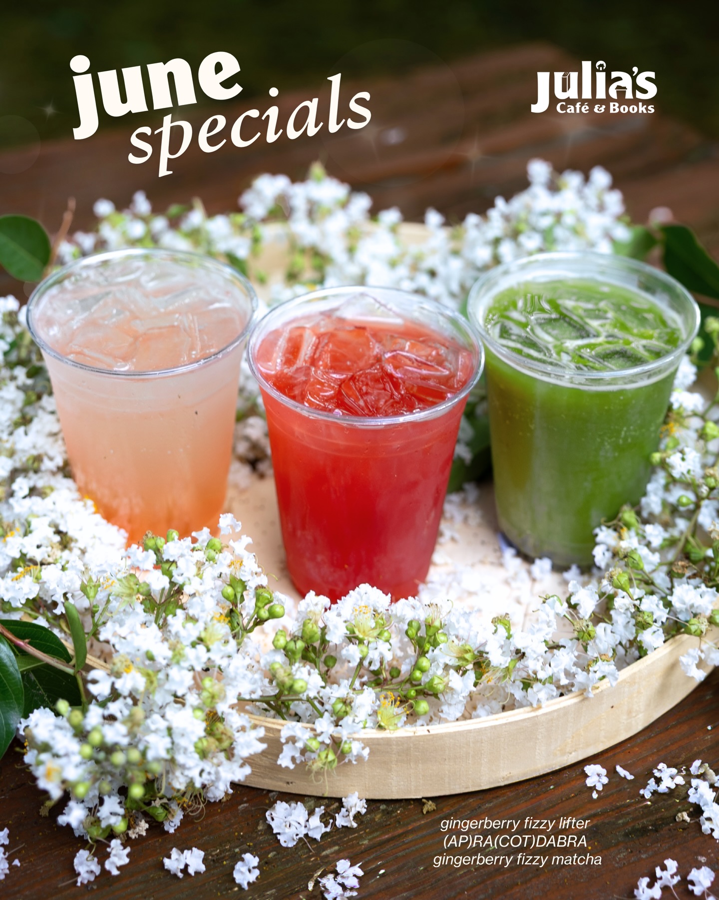✨ June Drink Specials Have Arrived! ✨
🍑 (AP)RA(COT)DABRA
A little magic in every sip! This refreshing blend features our new apricot syrup, bright lemon juice, and hibiscus berry tea for the perfect balance of sweet and tart.
🍓 Gingerberry Fizzy Lifter
A bubbly, caffeine-free refresher made with strawberry syrup and spicy ginger beer. Crisp, fruity, and perfect for summer sipping.
🍓🍵 Gingerberry Fizzy Matcha
Everything you love about our Gingerberry Fizzy Lifter, plus matcha for an earthy flavor and extra caffeine boost.
Which one are you trying first? 👇
#charlottenc #cltcoffee #cltcoffeecommunity #clt #cltbookstore