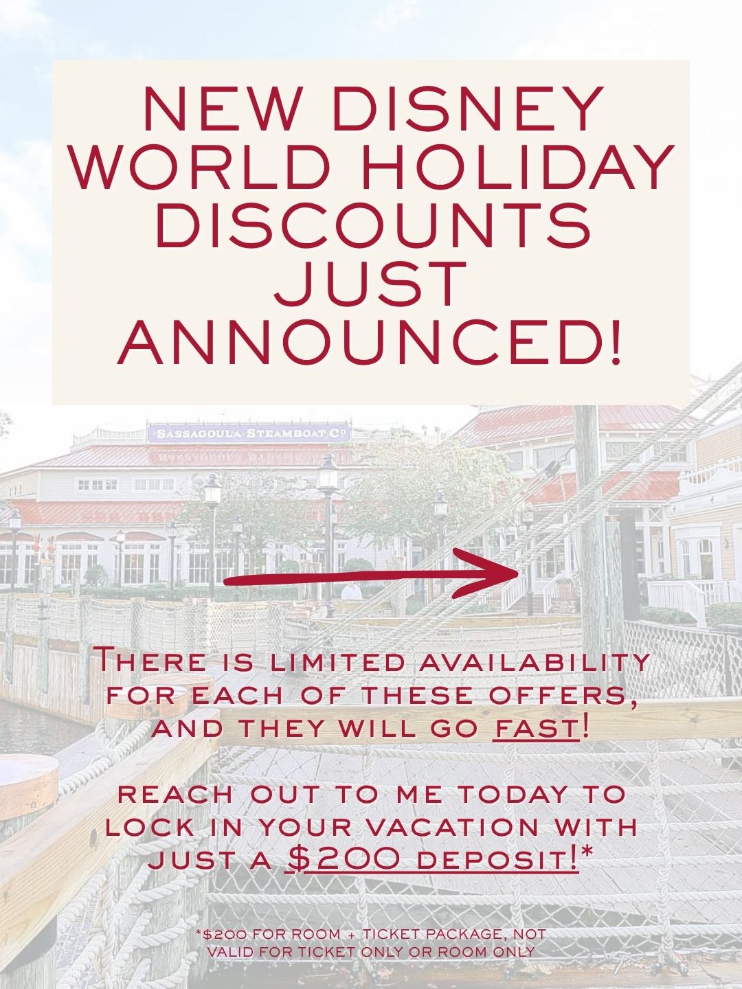 If you've never been to Disney World during the holidays, this is your sign to book your trip now!
With all the fun decorations and special food offerings, plus exclusive late-night parties like Mickey's Not-So-Scary Halloween Party, EPCOT's International Festival of the Holidays, and Mickey's Very Merry Christmas Party, a visit to Disney World will make your holiday season feel even more magical!
Disney just released new discounts for the 2026 holiday season! Check them out and let me know how I can help you book your holiday trip this year!