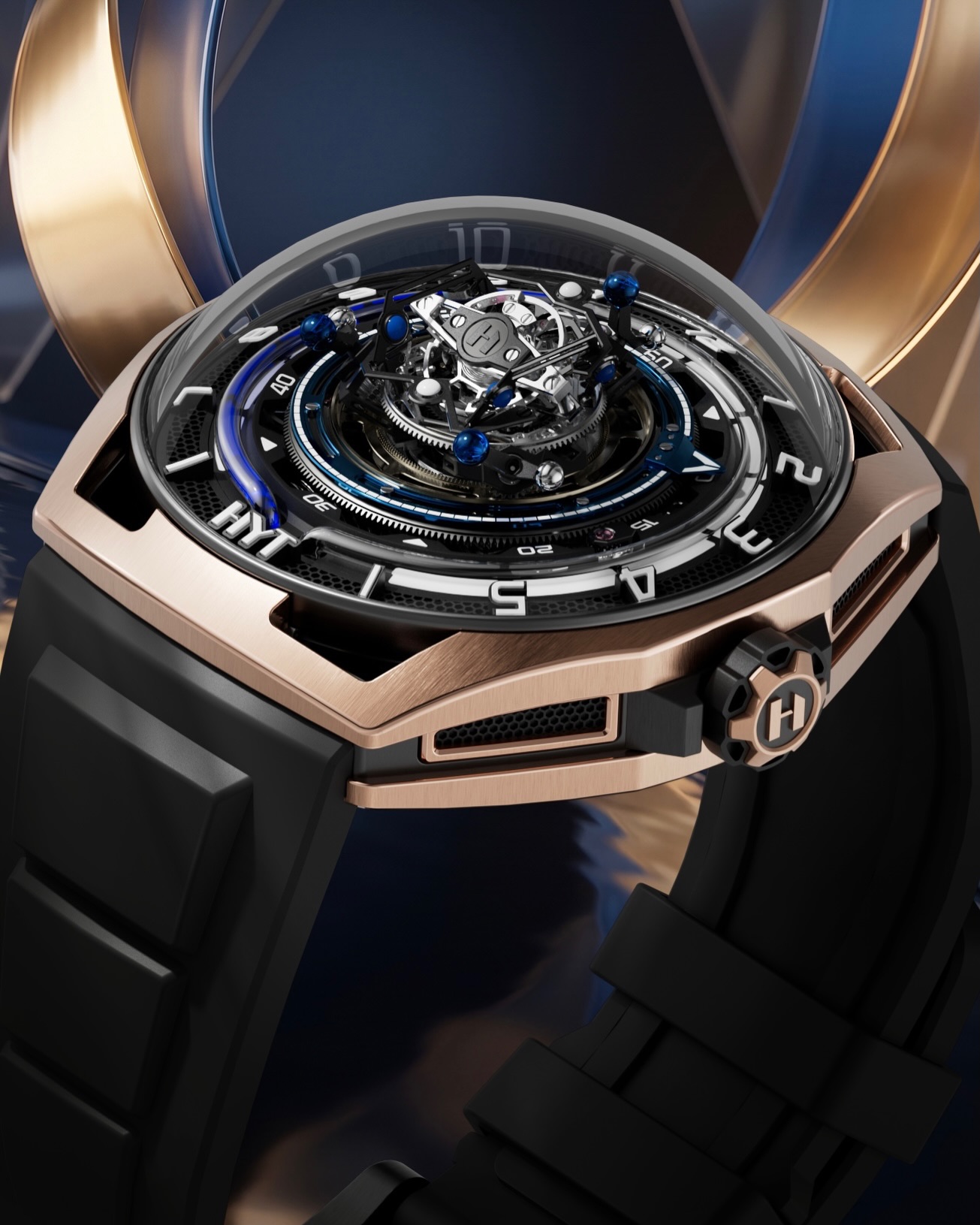 @hytwatches presenta el Conical Tourbillon Midnight Blue, una creación donde el oro rosa enmarca su inconfundible indicación de horas mediante líquido azul, acompañada por un tourbillon cónico que completa una revolución cada 30 segundos y una animación de tres esferas en constante movimiento. Producido en una edición limitada de solo ocho piezas.
#TiempoDeRelojes #HYT #ConicalTourbillon