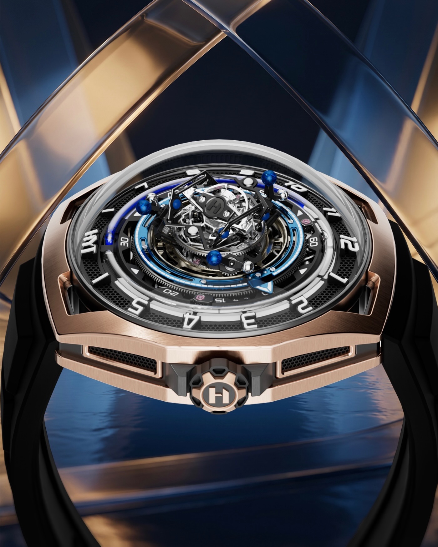 @hytwatches presenta el Conical Tourbillon Midnight Blue, una creación donde el oro rosa enmarca su inconfundible indicación de horas mediante líquido azul, acompañada por un tourbillon cónico que completa una revolución cada 30 segundos y una animación de tres esferas en constante movimiento. Producido en una edición limitada de solo ocho piezas.
#TiempoDeRelojes #HYT #ConicalTourbillon